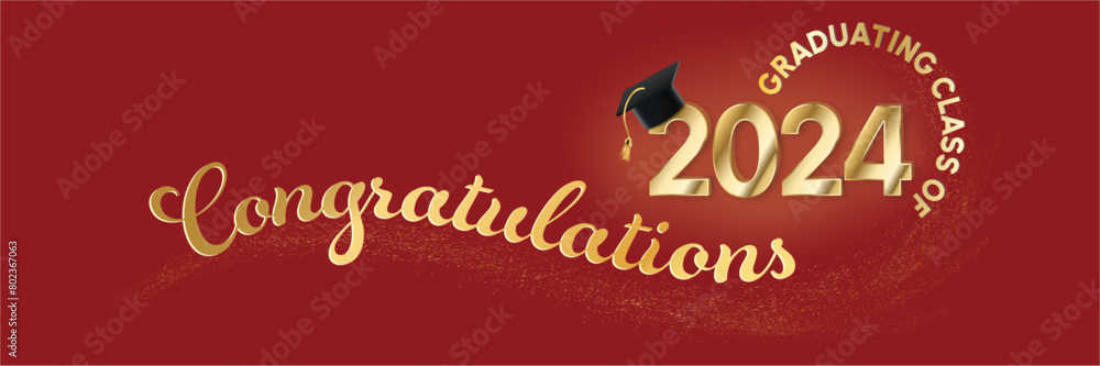 Congratulations Graduating Class of 2024 with a crimson red background ...