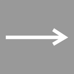 Wall Mural - Share icon with arrow. White arrow icon on grey background. flat design arrow pointing backward icon. right, next, forward, proceed straight, symbol for direction. Vector illustration. Eps file 101.