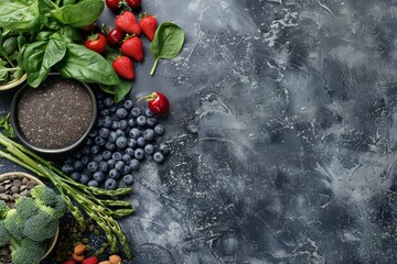 Wall Mural - Assorted Fruits and Vegetables on Table