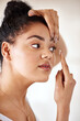 © peopleimages.com - Vision, girl and contact lens in bathroom in home for health, wellness and eyesight on morning routine. Ophthalmology, corrective beauty and woman apply eyewear for medical optometry and eye care