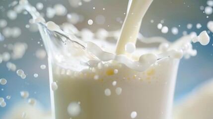 Poster - a milk splashing into a glass