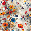 Wildwood Way  Floral Impressions Multi Digital Print Fabric Seamless Pattern,Digital,Paper,Seamless,Background,Design,Clipart,Printable
