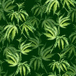 Cannabis leaves Hand  drawn watercolor seamless  pattern