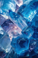 Aufkleber - Cubist Dreams in Sapphire Shades,