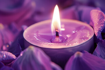 Sticker - A candle is lit in a purple container