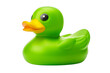 © Chatchawan - A green rubber duck with yellow beak and eyes, white background, transparent background.