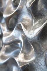 Wall Mural - a macro image showcasing a wavy metal texture with flowing lines and detailed embossed patterns