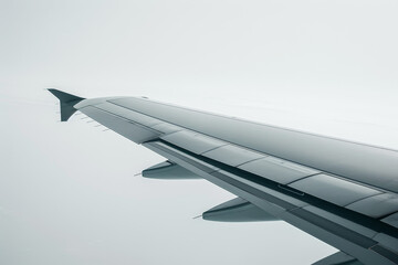 Wall Mural - A white airplane wing with a black tip