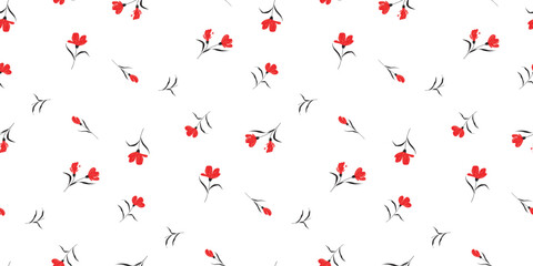 Seamless floral pattern. Background in small flowers for textiles, fabrics, cotton fabric, covers, wallpaper, print, gift wrapping, postcard, scrapbooking.