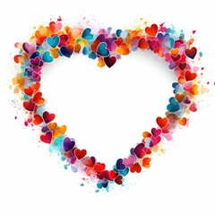 Wall Mural - colorful love frame border isolated on white background