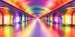 Arched tunnel with a radiant gradient of colors creating an immersive visual experience.