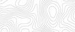 © VECTOR GALLERY - White background topography contour map with black curve lines .luxury topographic wavy pattern and geographic grid map design .
