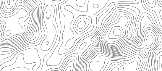 Wall Mural - White background topography contour map with black curve lines .luxury topographic wavy pattern and geographic grid map design .