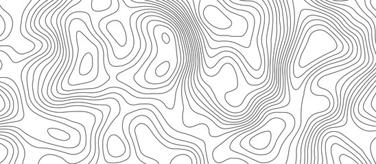 Wall Mural - White background topography contour map with black curve lines .luxury topographic wavy pattern and geographic grid map design .
