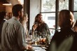 © Loli - Handsome bearded man with long beard and mustache drinking wine while sitting in restaurant