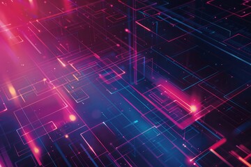 Wall Mural - abstract purple and blue technology background