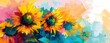 abstract sunflower painting colorful illustration