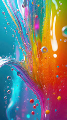 Aufkleber - Vibrant pastel color splash and water splash background in underwater scene.