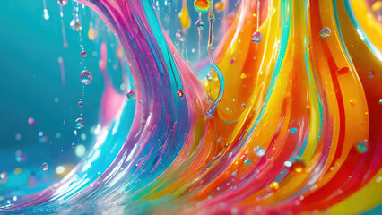 Aufkleber - Vibrant pastel color splash and water splash background in underwater scene.