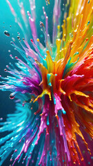 Aufkleber - vibrant pastel color splash and water splash background in underwater scene.
