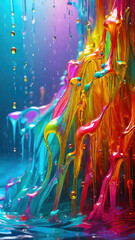 Aufkleber - vibrant pastel color splash and water splash background in underwater scene.