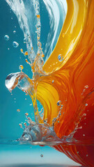 Aufkleber - vibrant pastel color splash and water splash background in underwater scene.