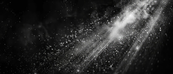 Wall Mural - abstract glowing dust particles on black