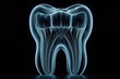 X ray Human tooth structure on a black background