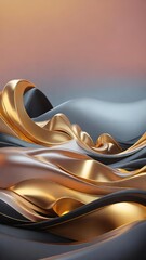 Aufkleber - Pastel color soft and smooth wavy lines abstract background.