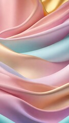 Aufkleber - Pastel color soft and smooth wavy lines abstract background.