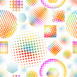 Halftone colored dots. Seamless background. hand drawing. Not AI, Vector illustration