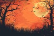 Spooky halloween background with copy space