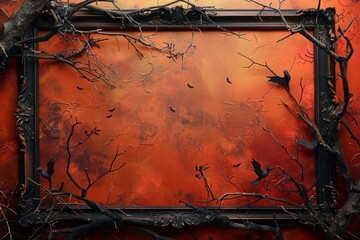 Spooky halloween background with copy space