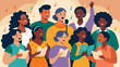 With voices raised in unity and hearts full of gratitude the community choir festival serves as a poignant celebration of Juneteenth where the message. Vector illustration