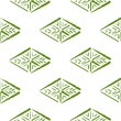 Seamless abstract geometric pattern. Green ethnic rhombus, triangles on white background. Design for textile fabrics, wrapping paper, background, wallpaper, cover.