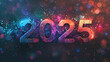 Vibrant New Year 2025 Celebration Sparkling Lights Bokeh Background