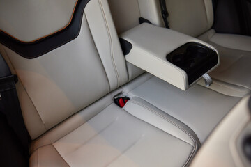 Wall Mural - Car inside. Interior of prestige modern car. Comfortable leather seats