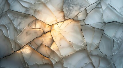 Aufkleber - This photograph features the abstract beauty of a cracked marble texture, emphasizing rich details and the artistry found in naturally occurring patterns