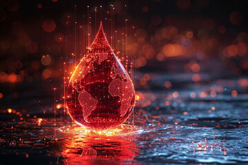 Wall Mural - Futuristic red droplet.