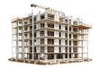 © David - Modern concrete building structure under construction isolated on transparent background