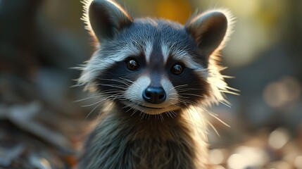 Wall Mural - little raccoon. created with generative ai.