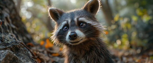 Wall Mural - little raccoon. created with generative ai.