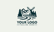 © syahed - elk creek vector logo design Creek and elk vector logo design