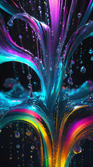 Poster - Vibrant color splash and water splash background in underwater scene.