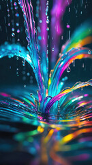 Poster - Vibrant color splash and water splash background in underwater scene.