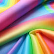 Breathable fabric dry light rainbow colored soft mesh holes floating rainbow colored background.