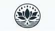 Intricate artsy lotus flower water hydration icon logo