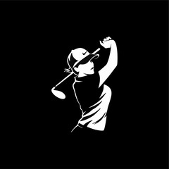 simple golf logo, modern black and white design