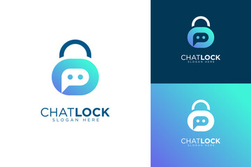 Chat logo icon. Chat bubble vector, private, lock, security