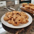 freshly baked peanut butter chocolate chip cookies